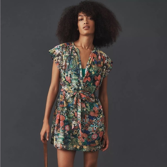 NWT MOTHER The Slow Ride Mini Shirt Dress